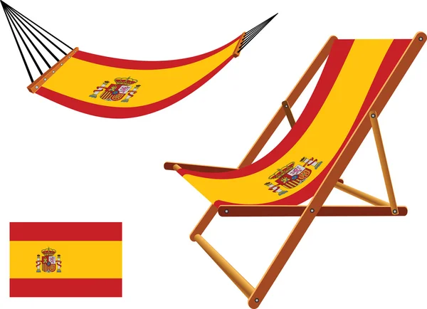 Spain hammock and deck chair set — Stock Vector