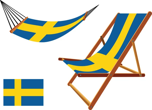 Amaca svedese e sedia a sdraio — Vettoriale Stock
