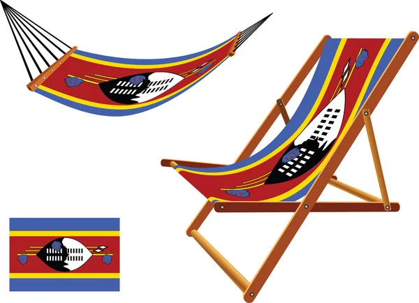 Swaziland hammock and deck chair — Stock Vector