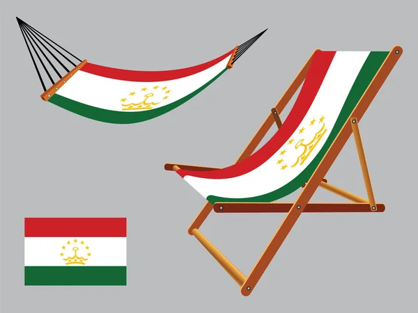 Tajikistan hammock and deck chair — Stock Vector