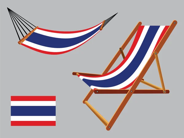 Thailand hängmatta och solstol — Stock vektor