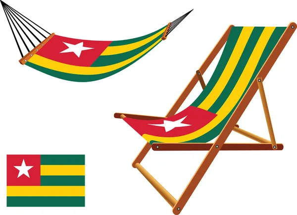 Togo hammock and deck chair — Stock Vector