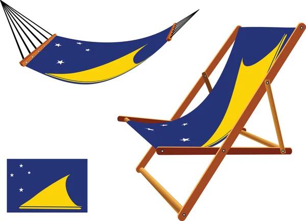 Tokelau hammock and deck chair — Stock Vector