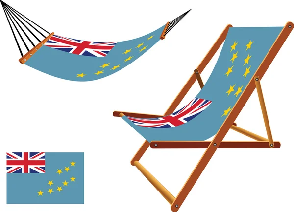 Tuvalu hammock and deck chair — Stock Vector