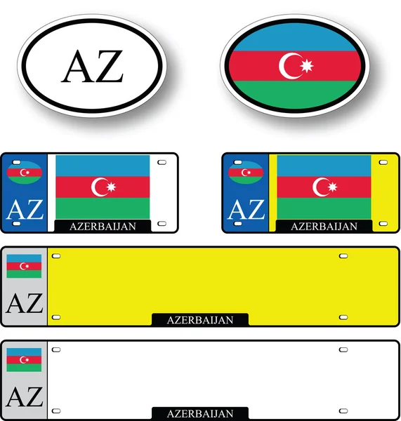 Azerbaijan auto set — Stock Vector