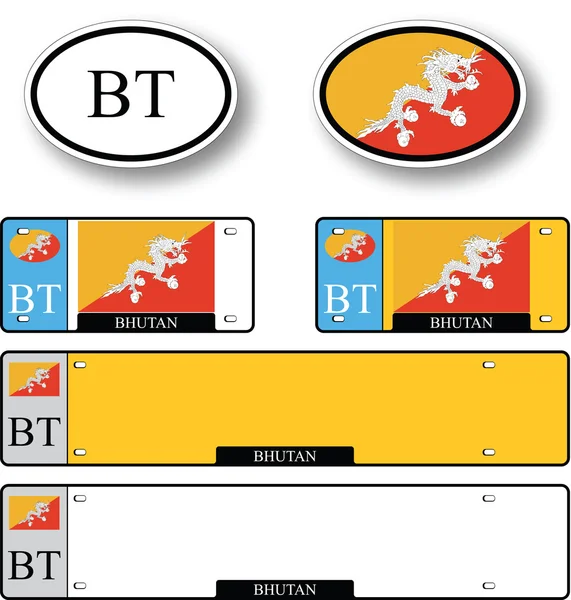 Bhután auto set — Vector de stock