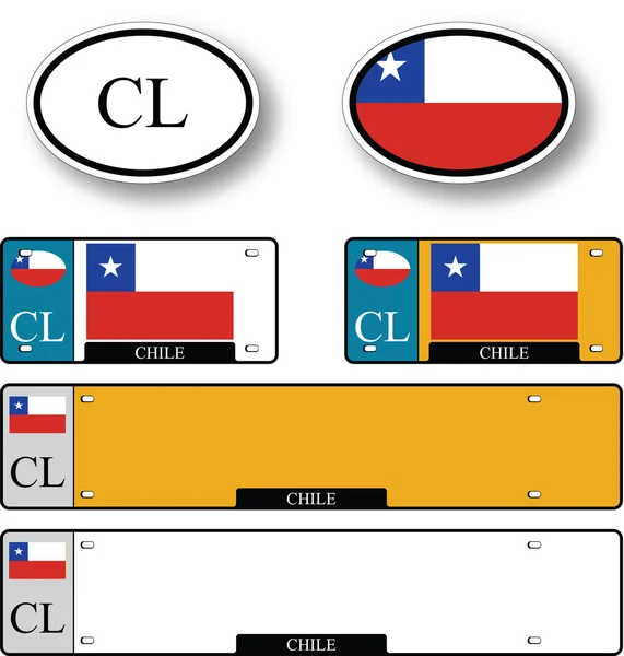 Auto Set Chile — Vector de stock