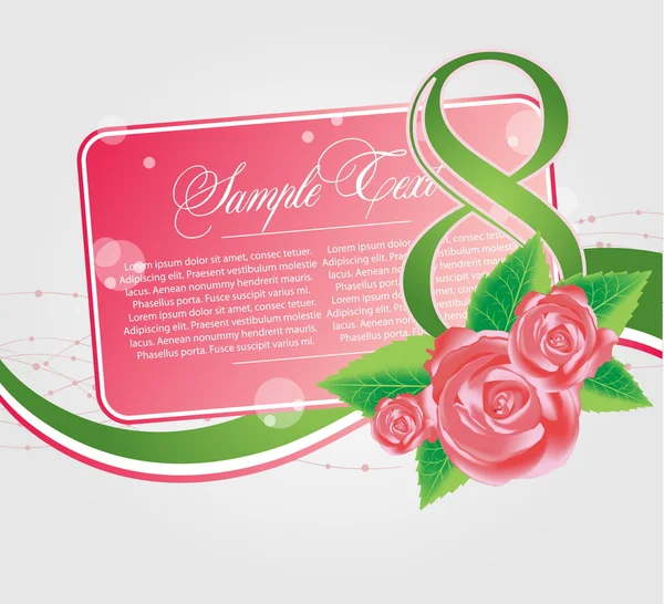 Plantillas de tarjetas florales con rosa — Vector de stock