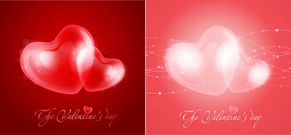 Rot glänzende Herzform Vektor Illustration Folge 10 — Stockvektor