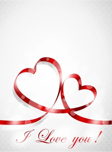 Romantische illustratie met rode harten — Stockvector