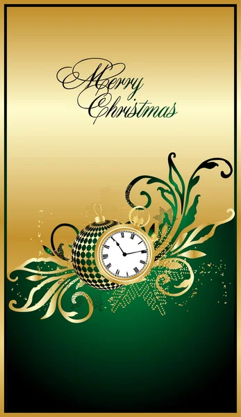 Merry christmas green elegant background — Stock Vector