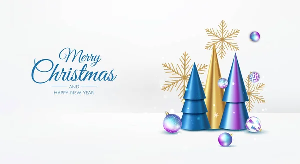 Boldog karácsonyi eladás banner sablon. Üdvözlőlap, banner, poszter, weboldal fejléc — Stock Vector