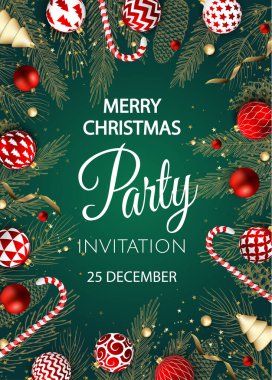 Mutlu noel partisi davetiyeleri. Yeni Yıl Kartı Dekorasyonun kutlu olsun. Kış dönemi. Mevsimlik tatiller.