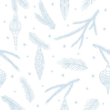 Noel elementleriyle kusursuz desen. vektör illüstrasyonu.