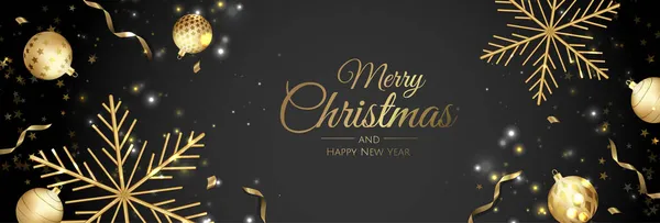 Buon Natale modello banner di vendita. Biglietto di auguri, banner, poster, intestazione per il sito web — Vettoriale Stock