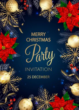 Mutlu noel partisi davetiyeleri. Yeni Yıl Kartı Dekorasyonun kutlu olsun. Kış dönemi. Mevsimlik tatiller.