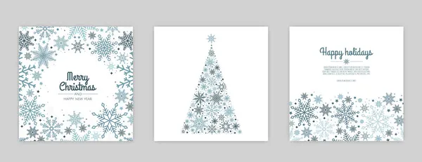 Joyeux modèle de Noël. Cartes de vacances corporatives et invitations. Cadres et décors floraux design. — Image vectorielle