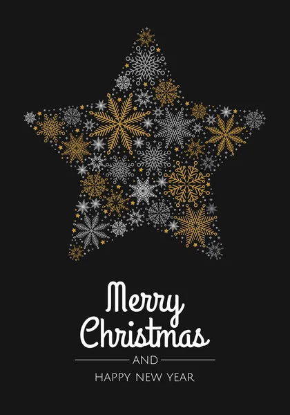 Χαρούμενα Χριστούγεννα Αφηρημένη κάρτα με νιφάδες χιονιού. Χριστούγεννα πώληση, διακοπές web banner. — Διανυσματικό Αρχείο