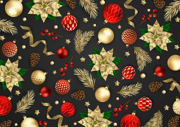 Рождество и Новый год. Светлая зимняя праздничная композиция. Открытки, баннер, плакат — стоковый вектор