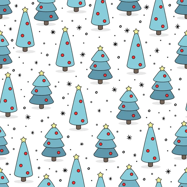 Seamless christmas tree pattern vector illustration. Can be used for Christmas design. — Stock Vector