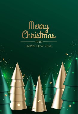 Mutlu Noeller ve mutlu yıllar. Gerçekçi 3 boyutlu Noel ağacına sahip Xmas Festivali geçmişi