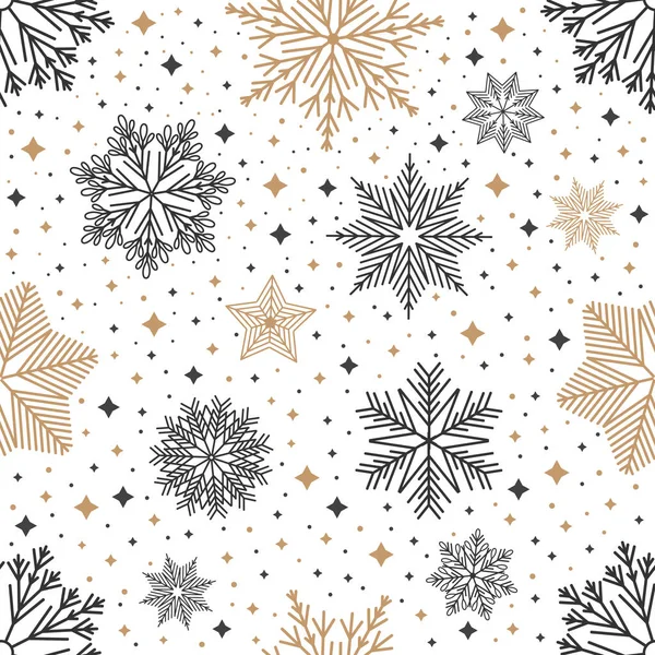 Basit, pürüzsüz bir Noel örneği. Farklı süslemeli kar taneleri. Beyaz arkaplanda — Stok Vektör