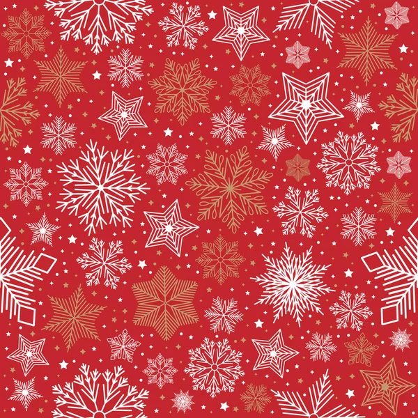 Christmas seamless pattern with geometric motifs. Snowflakes with different ornaments. — 图库矢量图片