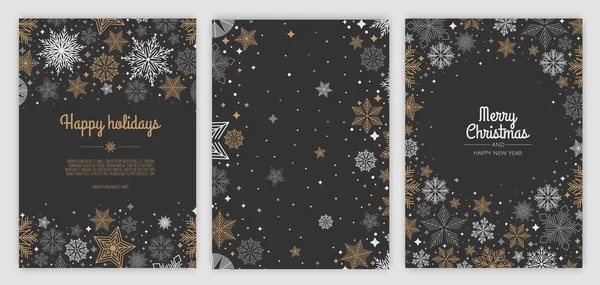 Set Feliz Navidad Tarjeta Abstracta con copo de nieve. Venta de Navidad, banner web de vacaciones. Gráficos vectoriales