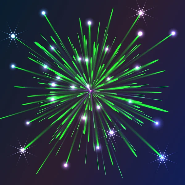 Green vector fireworks — Stock Vector