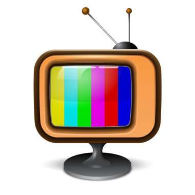 Retro renkli tv gerçekçi simgesi