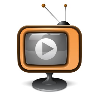 Retro tv gerçekçi simgesi