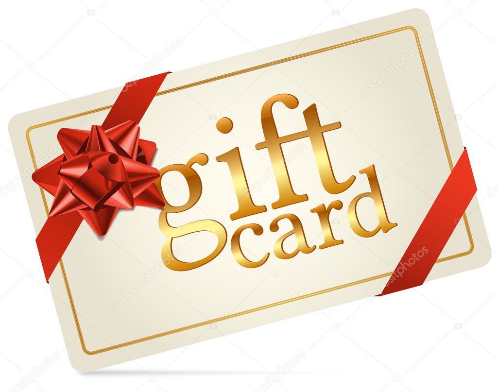 Gift Card with Red Gift Bow