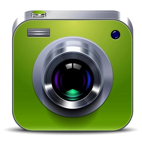 Ícone de câmera verde —  Vetores de Stock