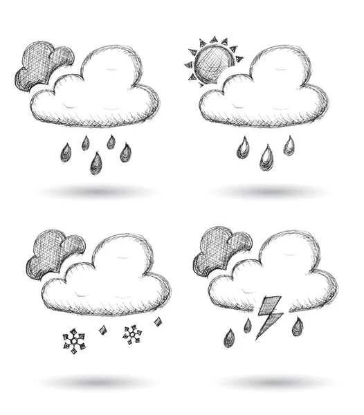Ikony počasí nastaveny — Stockový vektor