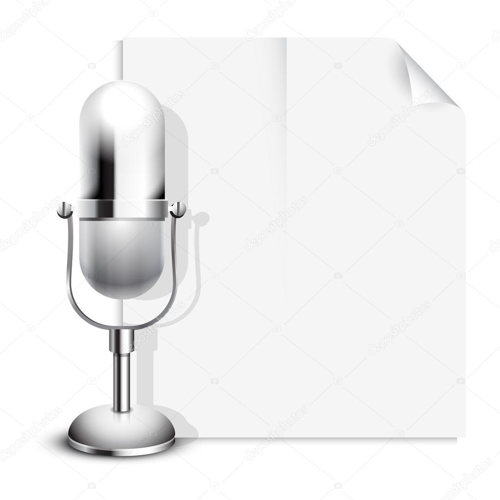 Vector News Icon with a Retro Classic Microphone