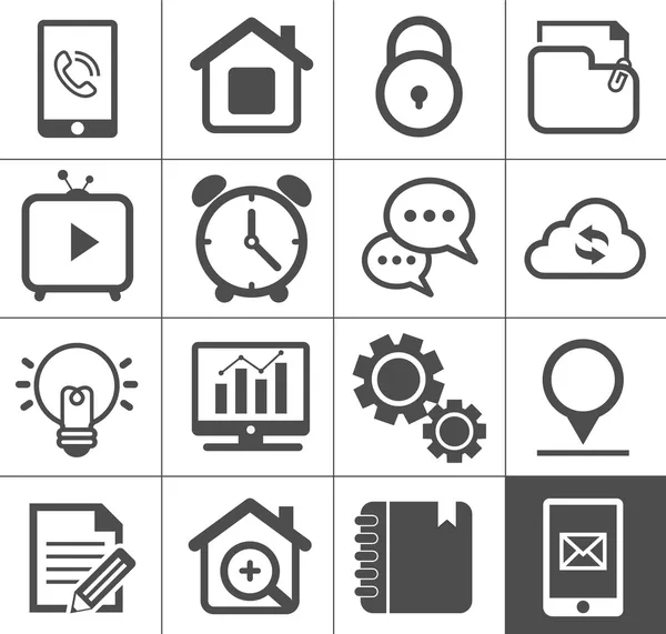 Conjunto de iconos de esquema de medios y comunicación — Vector de stock