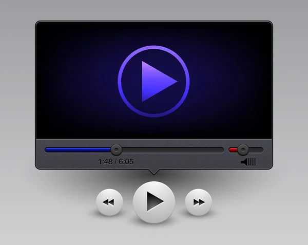 Reproductor de vídeo moderno — Archivo Imágenes Vectoriales