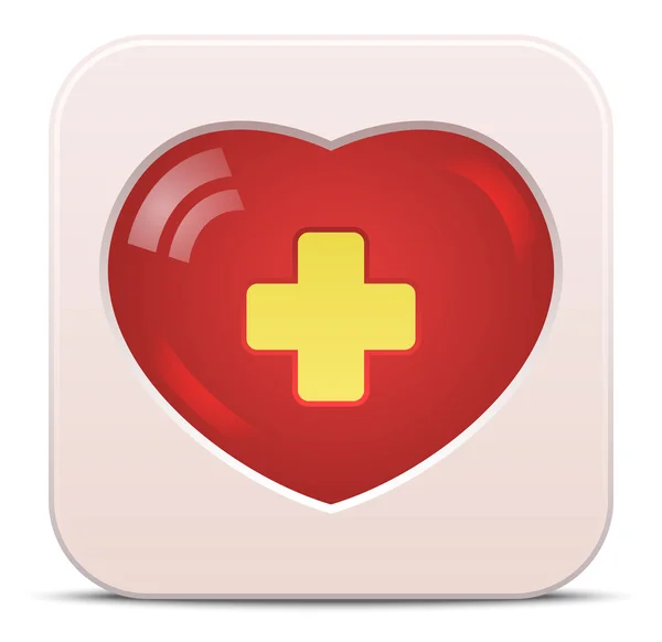 Icono médico vectorial con corazón y cruz Ilustraciones De Stock Sin Royalties Gratis
