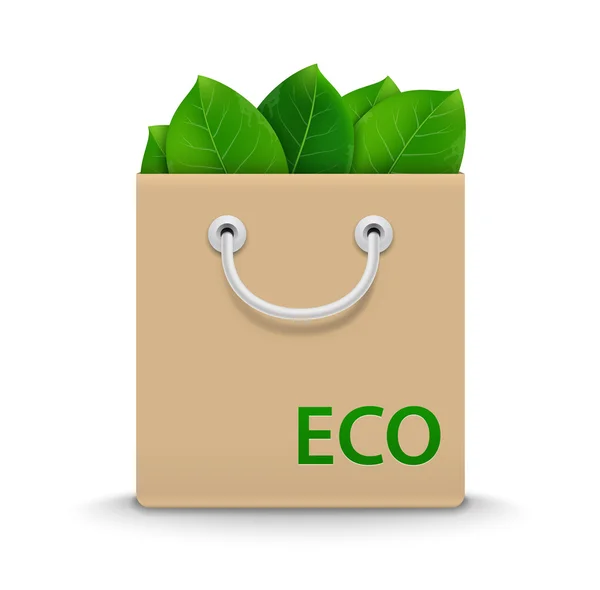 Eco Bolsa de compras. Ilustración vectorial — Vector de stock