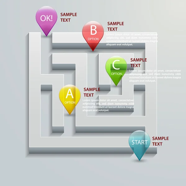 infographics soyut 3d labirent
