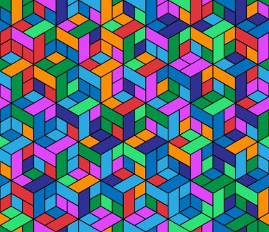 küpleri ile kesintisiz geometrik desen.