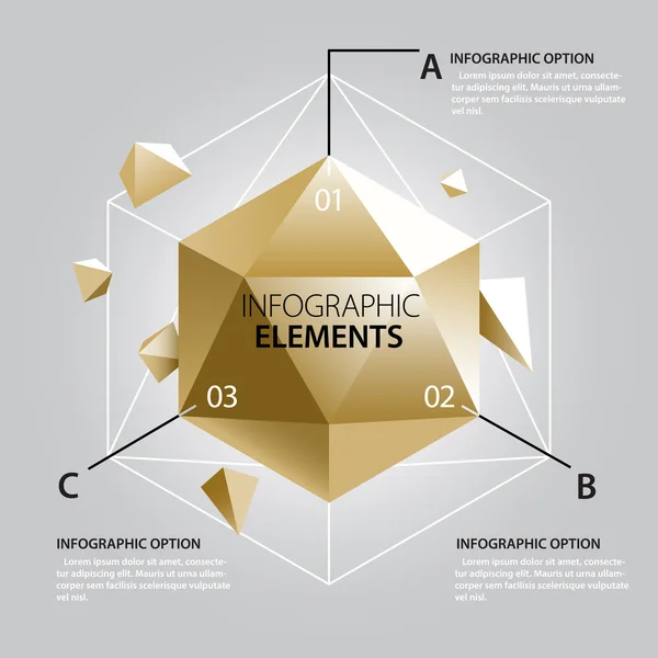 Polyhedron Infographics Template. — Stock Vector