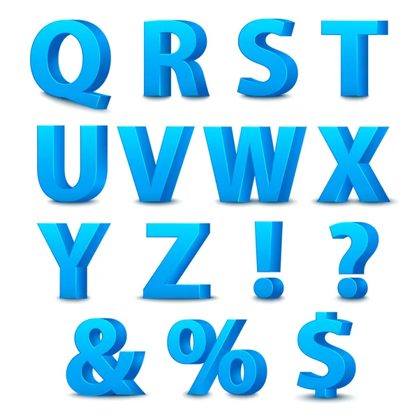 Grote blauwe letters staande. — Stockvector