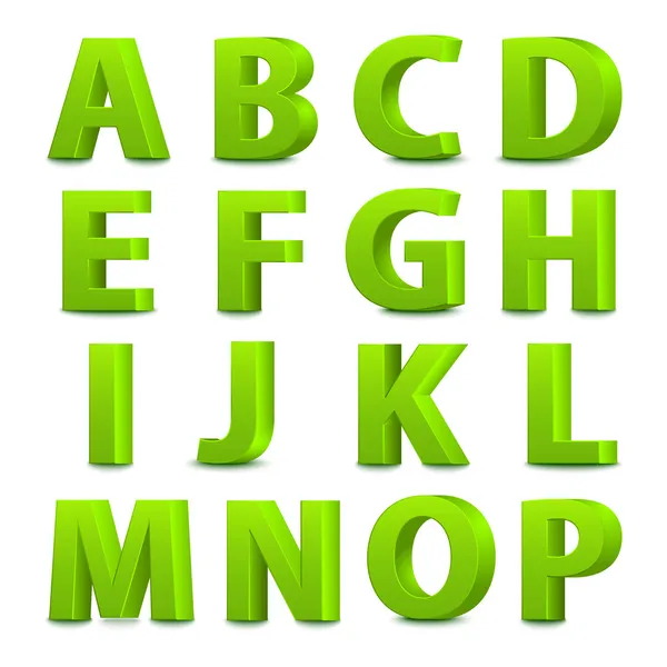 Big green letters standing — Stock Vector