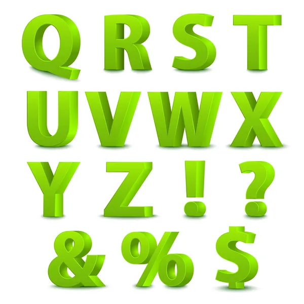 Big green letters standing — Stock Vector