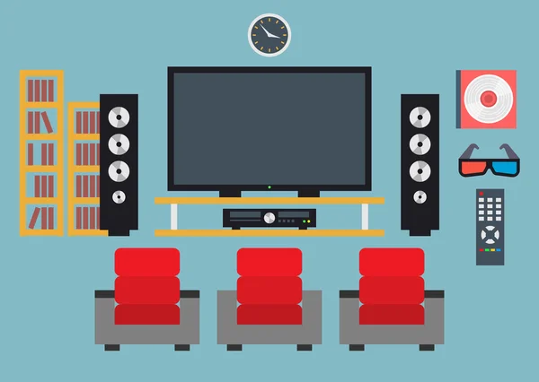 Home cinema system. Vector illustration Royalty Free Stock Illustrations