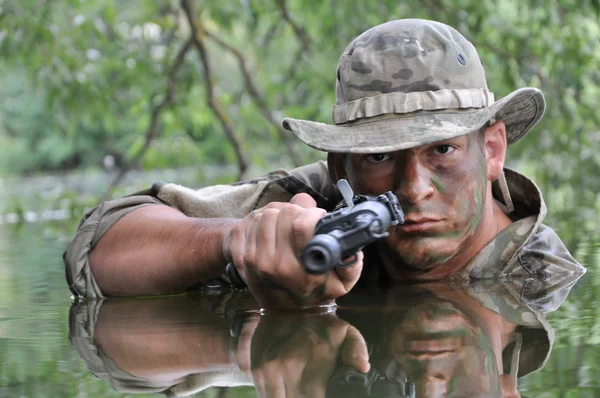 A Navy Seals team soldier — Stock Photo, Image