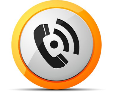 telefon sarı daire simgesi. vektör çizim