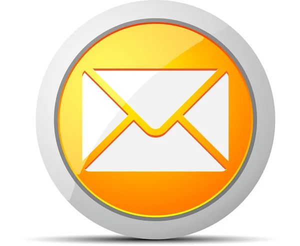 Mail yellow circle icon. Vector illustration. — Stock Vector