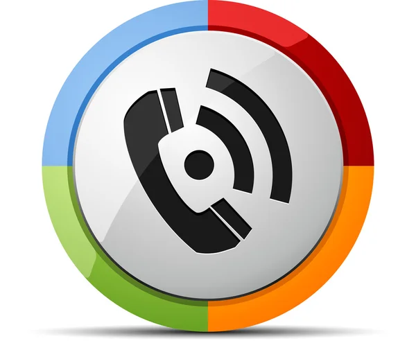 Coloured phone vector button icon — Stock Vector